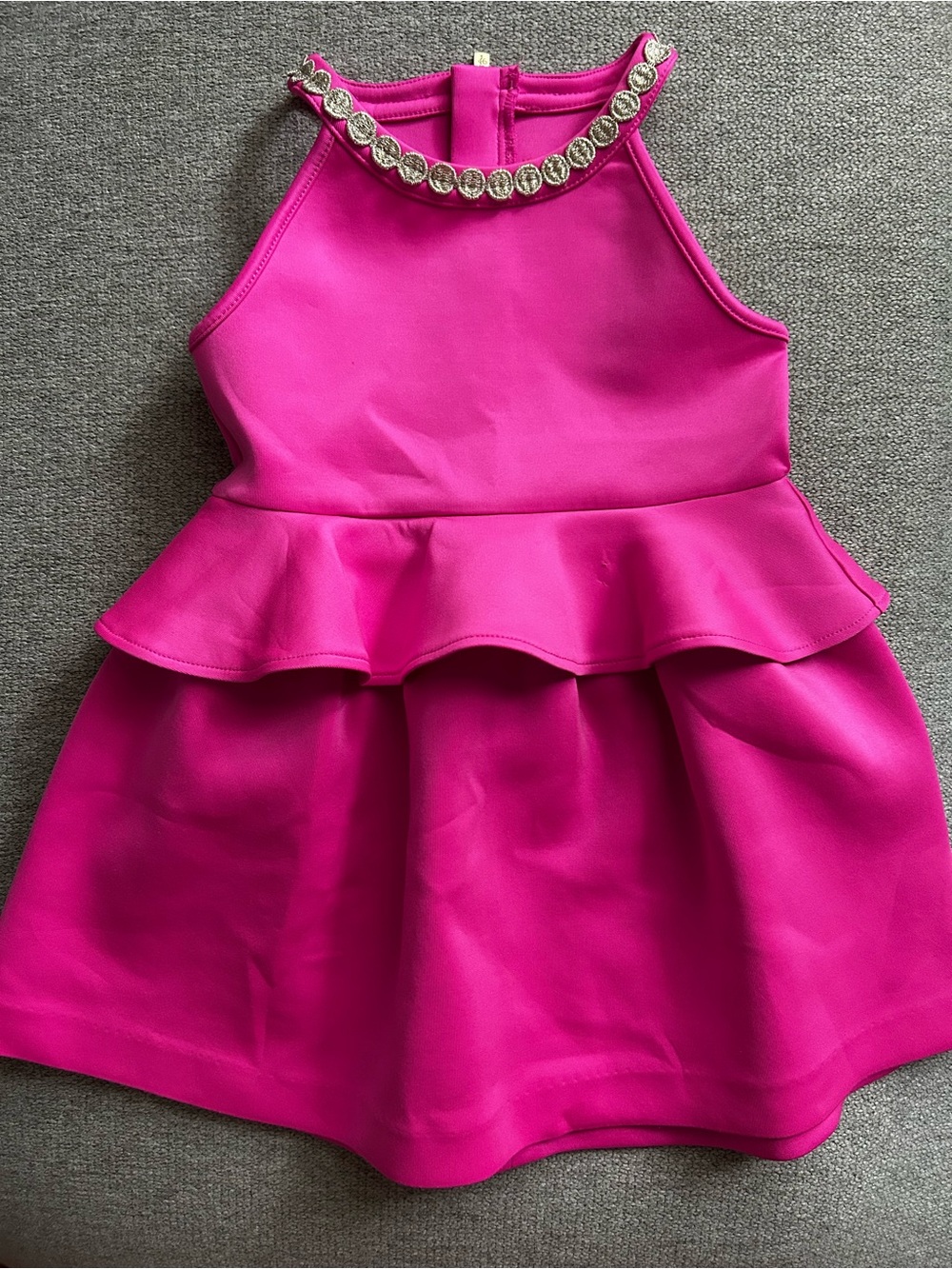 Lilly Pulitzer Hot Pink Jewel-Trim Peplum Dress